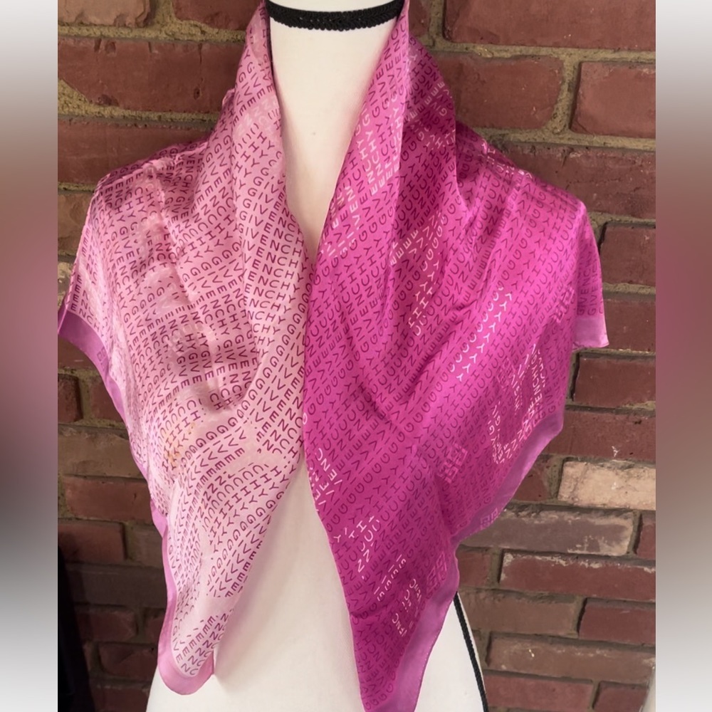 🔥 Givenchy Accessories | Givenchy Silk Scarf Sheer Pink Rose | Color: Pink